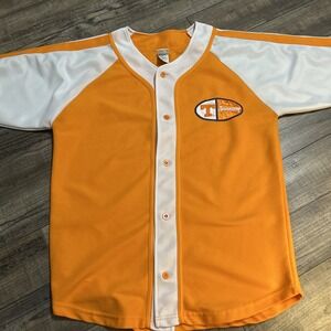 Signal Sport Jersey Mens Size L Orange Tennessee Button Up Baseball Shirt Team